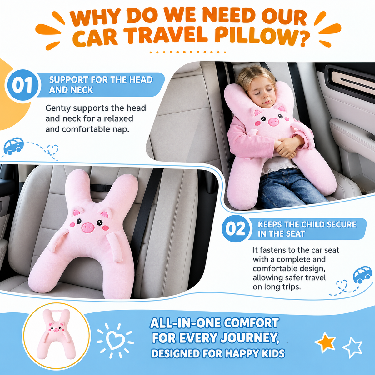 Almohada de niños para viajes